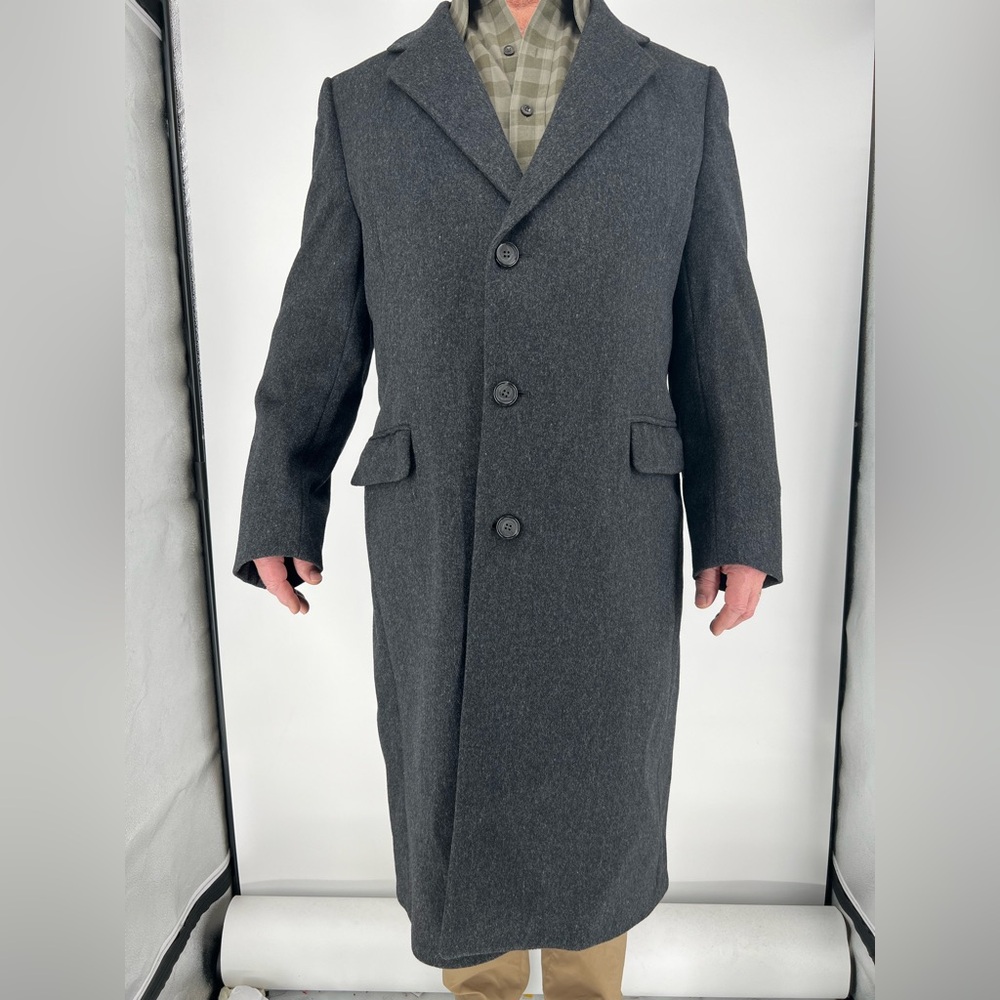 PIERRE CARDIN WOOL DRESS COAT, CLASSIC COAT IN CHARCOAL, FULLY LINED, WELL‎ MADE